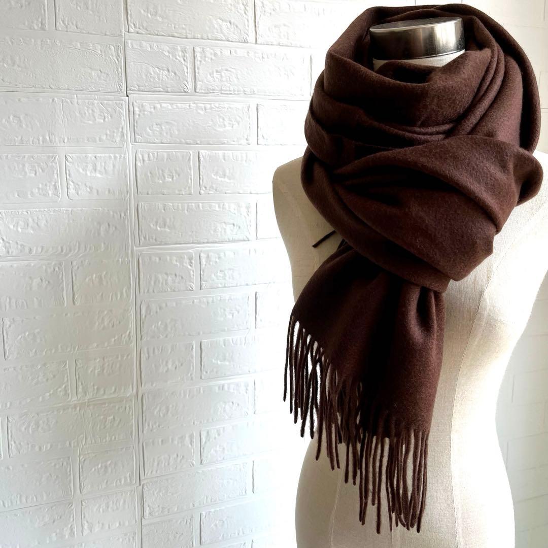 極上カシミヤ100%☆大判 ストール☆チョコレート
