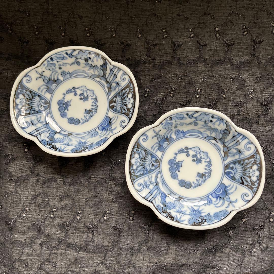 美濃焼 龍峰窯 古伊万里 松竹梅 染付 木瓜皿 小皿 2枚セット - メルカリ