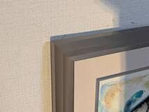 【真作】絵画　関口将夫　水彩（色紙）　青い帽子の女性と蝶　Y175