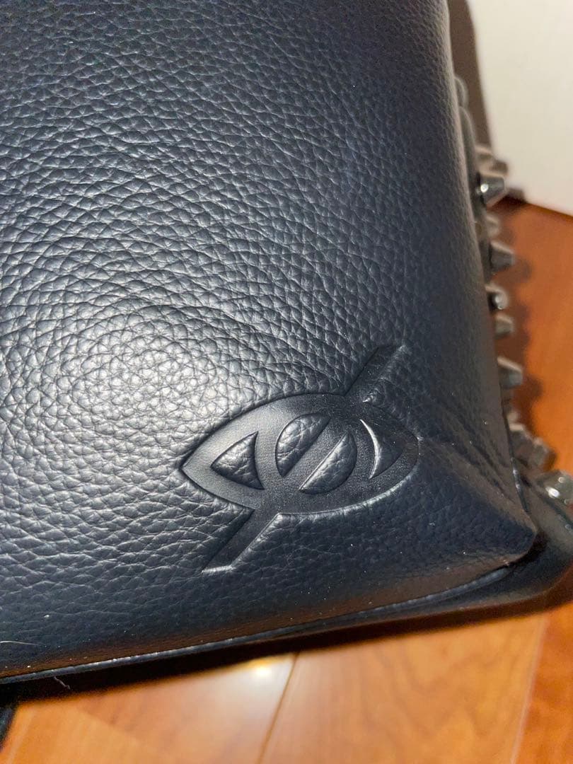 KRY スタッズ付きブラックレザーバックパック リュック 六芒星 地雷系