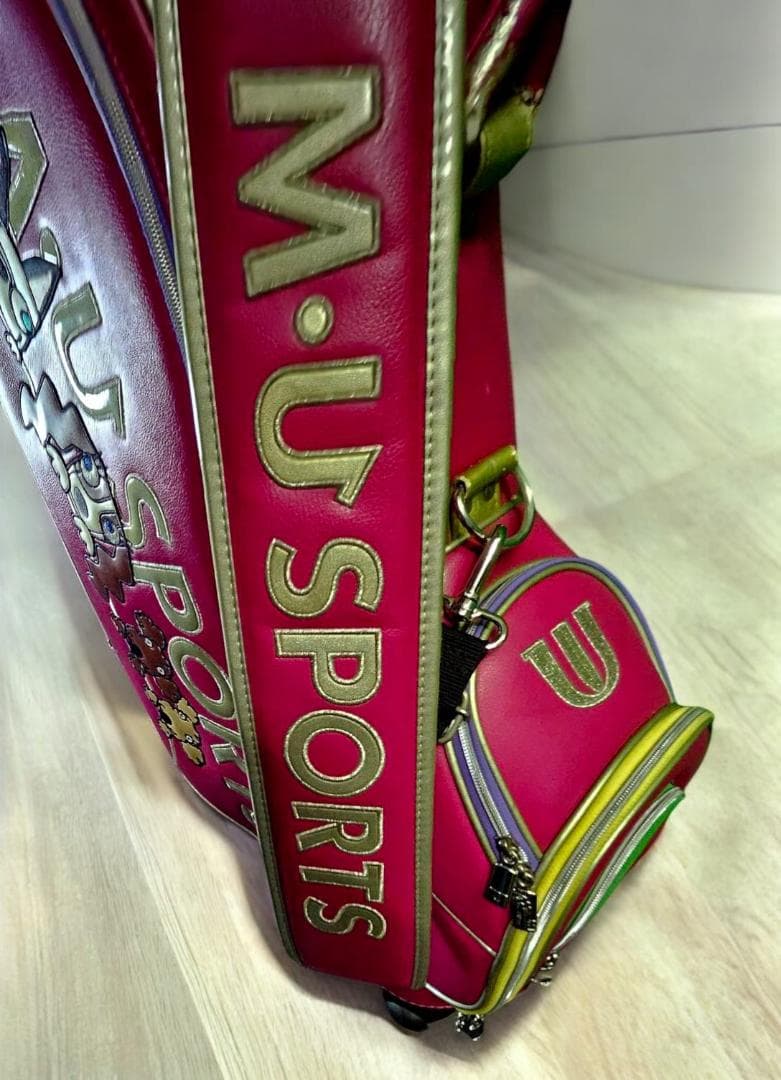 送料無料/美品　M-U SPORTS ピンク ゴルフバッグ/キャリー付き