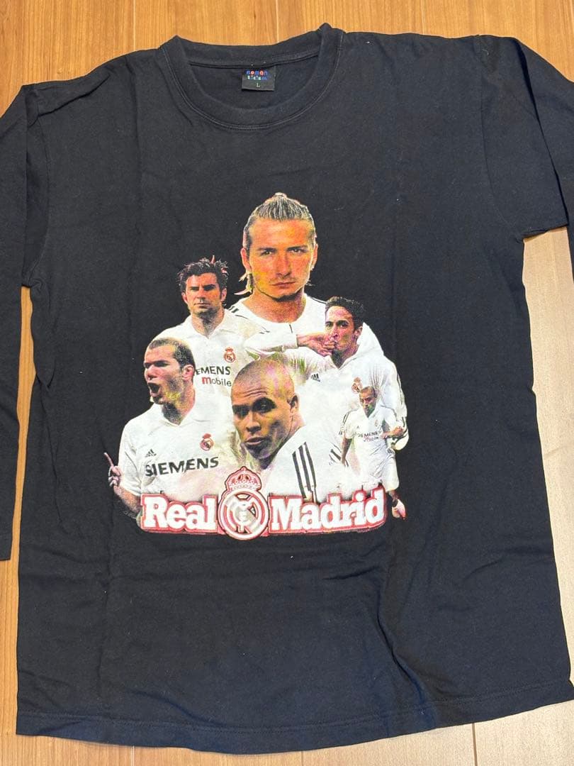 【銀河系軍団】レアルマドリード　ロンT ブラック　Ｌ　2000年前半　古着　希少