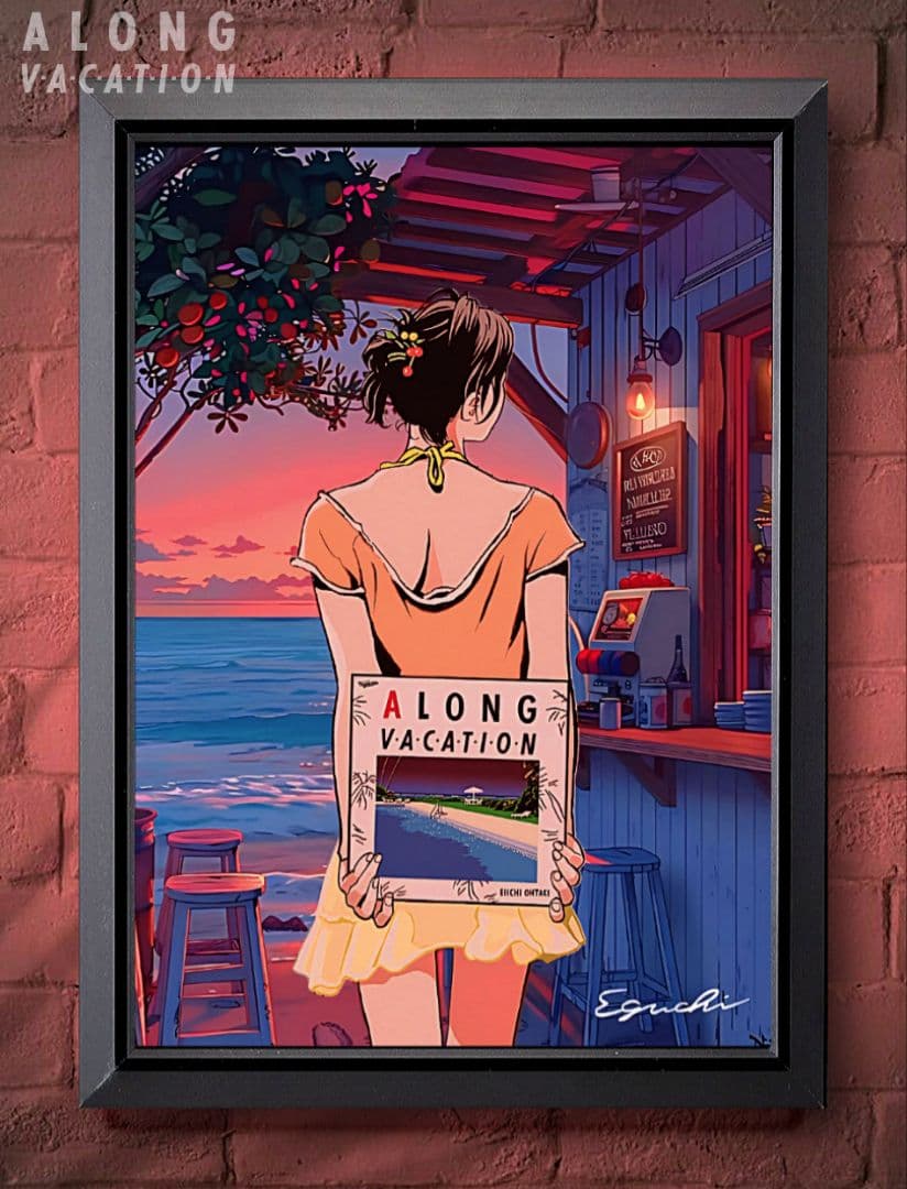 大瀧詠一/江口寿史・ロンバケ【A4 サイズ写真ポスターフレーム付き7点