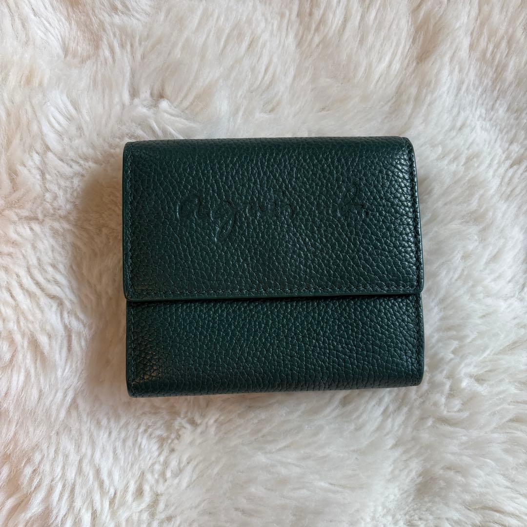 agnès b. ダークグリーン 二つ折り財布 箱付き - メルカリ
