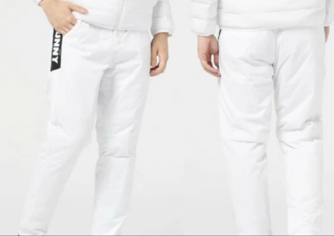 新品 パーリーゲイツ ジャックバニー PEスムース 中綿パンツ(4)サイズM/白