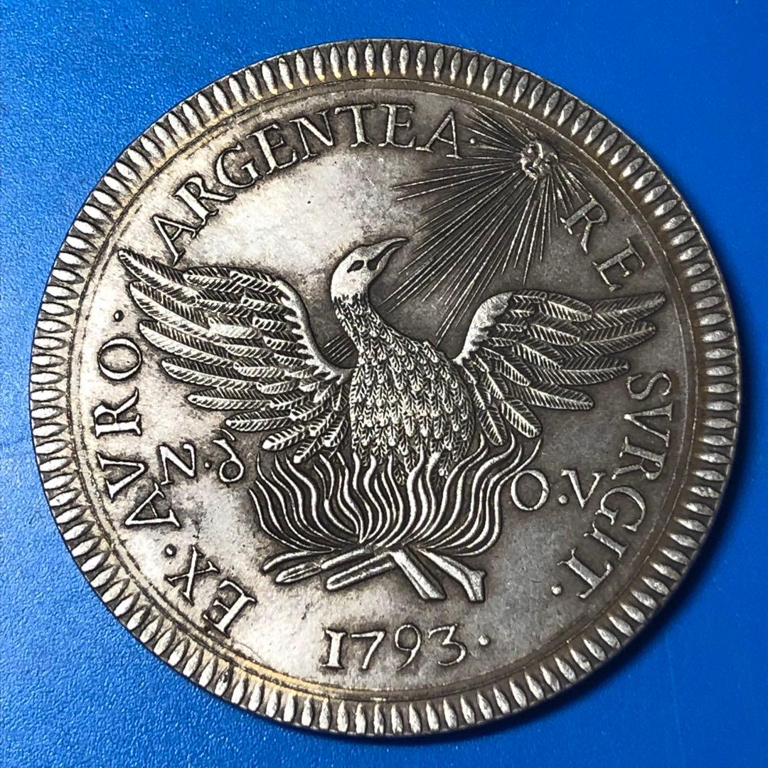 1793年 スペイン古銭 カルロス4世 2レアル銀貨 ペルー 貿易銀 コイン