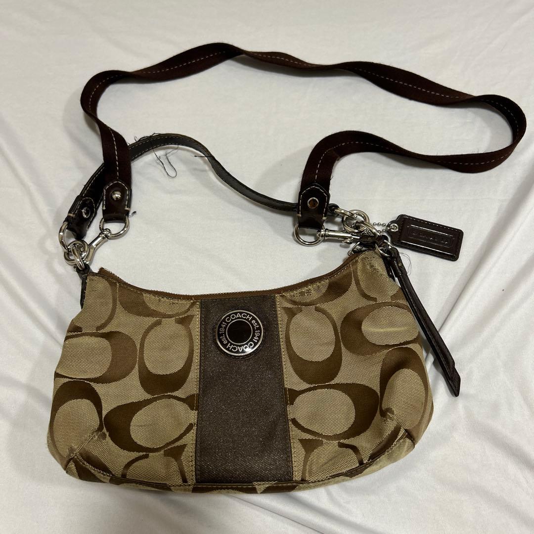 COACH ショルダーバッグ 肩掛けバック ベージュ/ブラウン - メルカリ