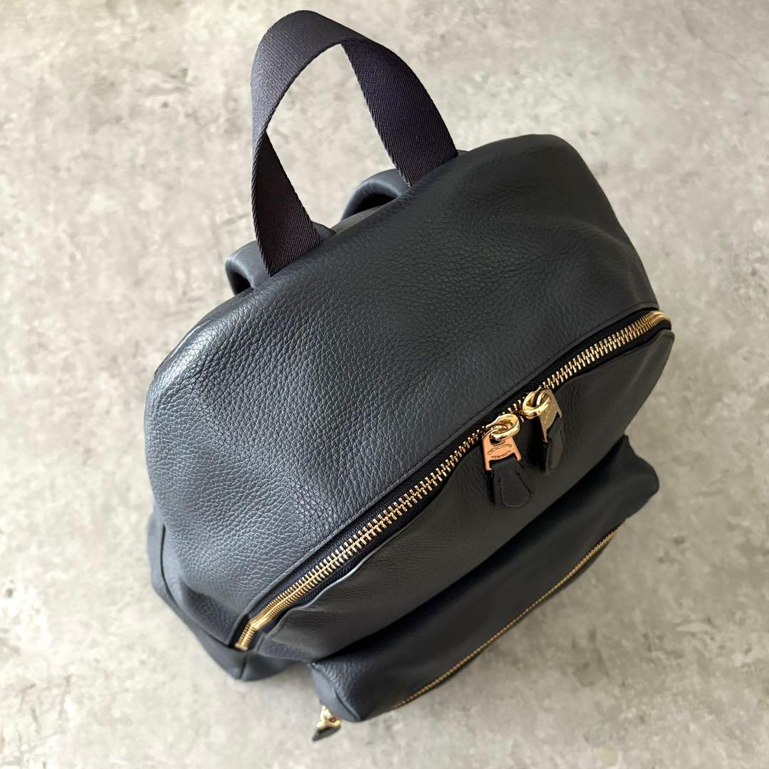 【yucco様】COACH リュック バックパック ペブルドレザー ネイビー