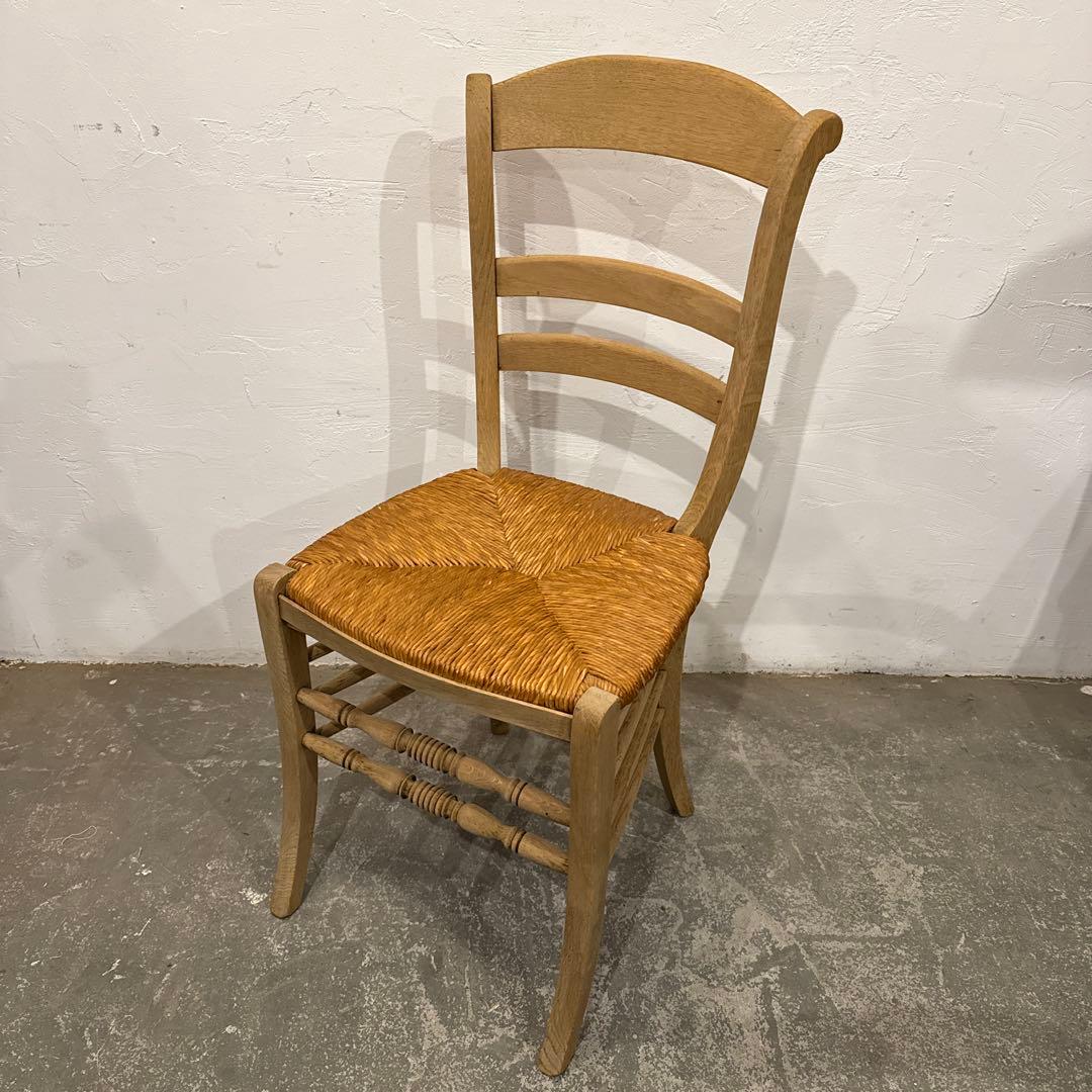 年末年始saleダイニングチェア　カフェチェア　藁座面　剥離　1