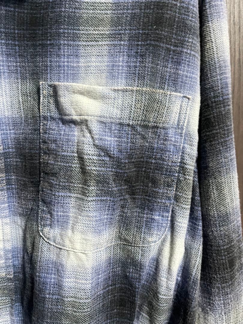 美品】STTUSY ROCCO FLANNEL PLAID SHIRT M 青