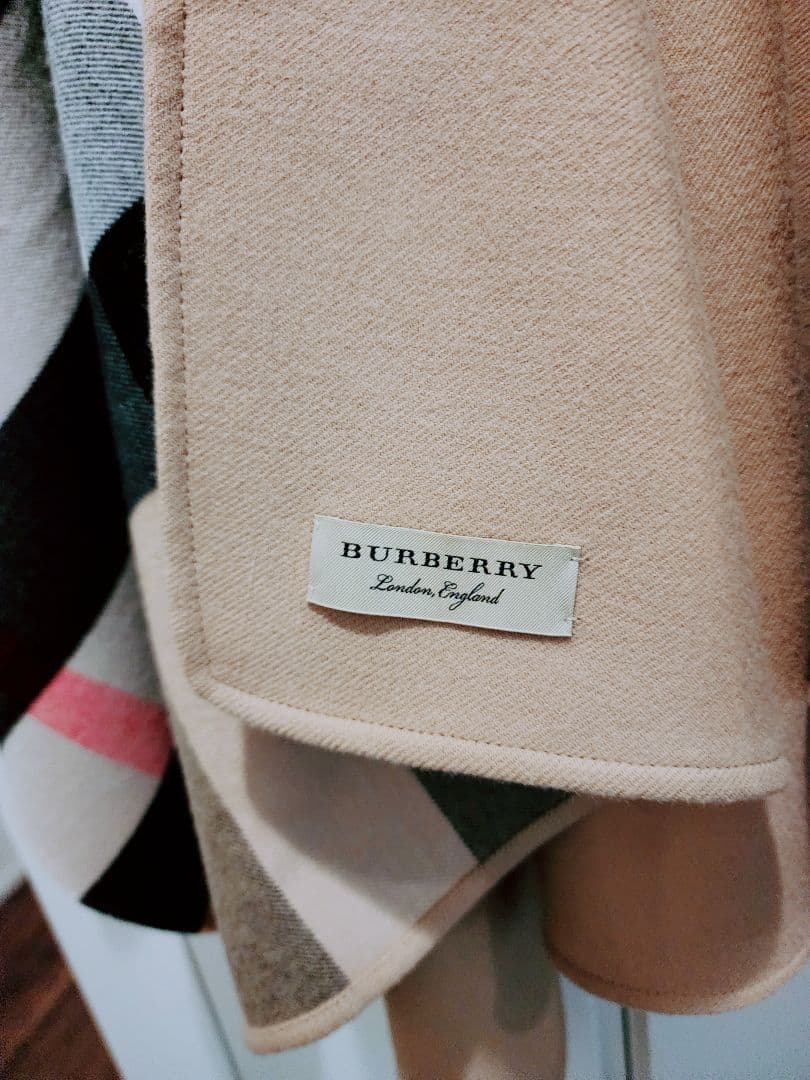 BURBERRY バーバリー ノバチェック リバーシブル ウールカシミヤポンチョ