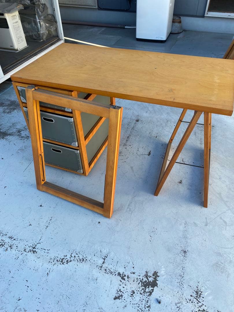 木製シンプルデスク 引き出し3つ付き