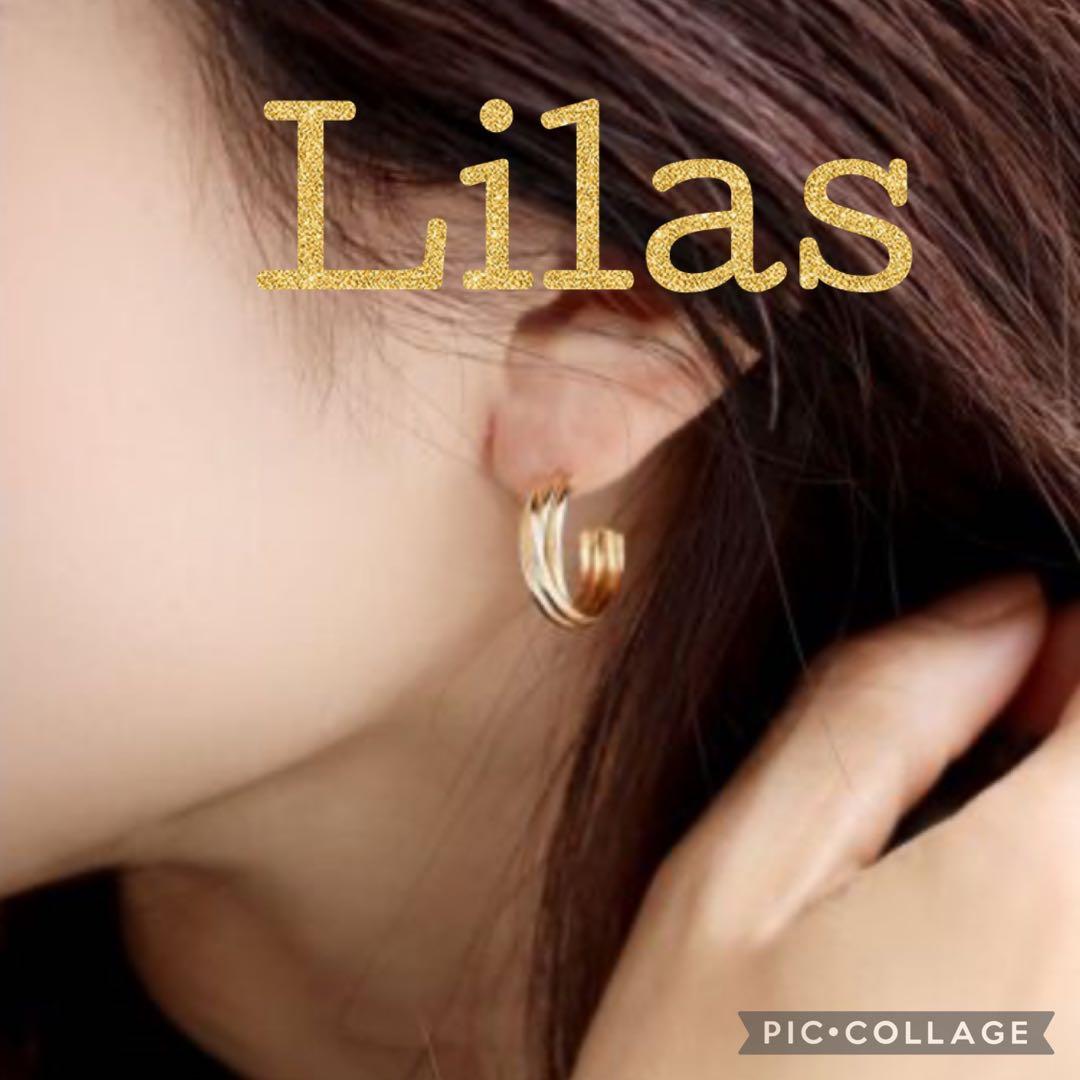 Lilas リラ⭐️スクリューフープピアス K10