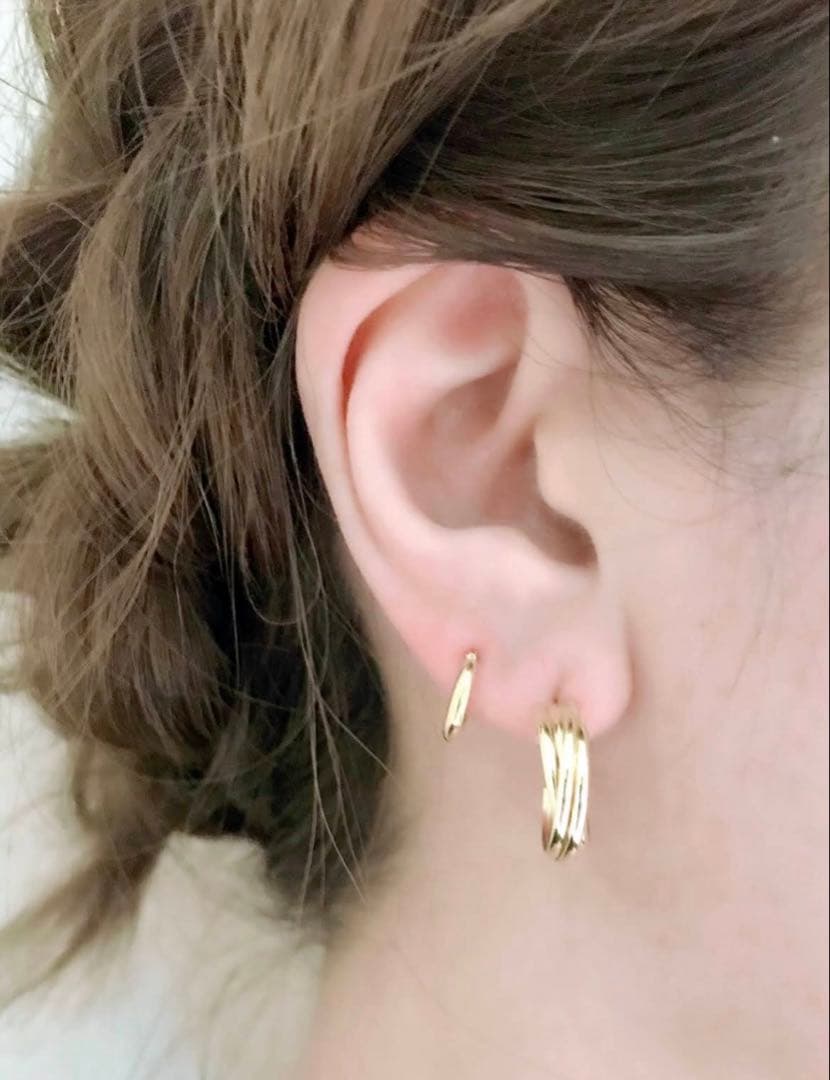 Lilas リラ⭐️スクリューフープピアス K10