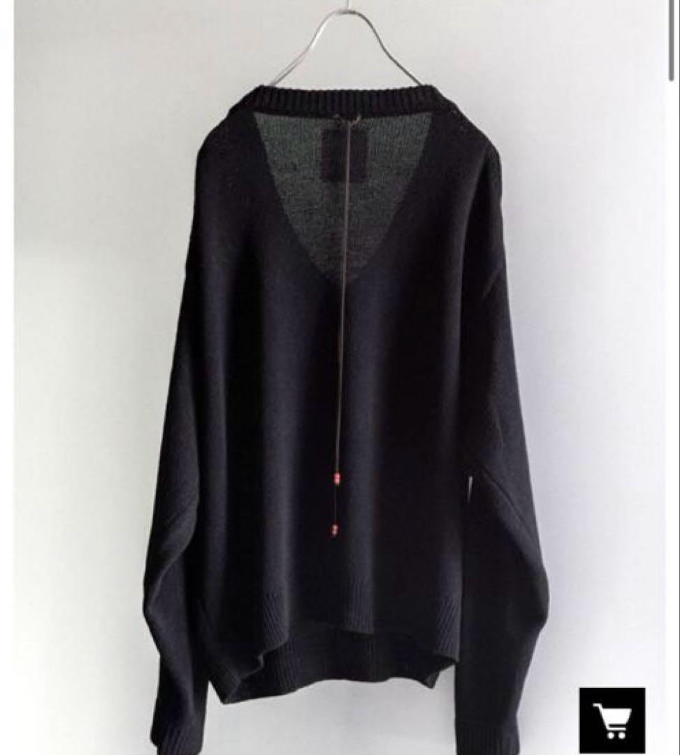 トップス ANCELLM \"UV NECK KNIT\" - BLACK