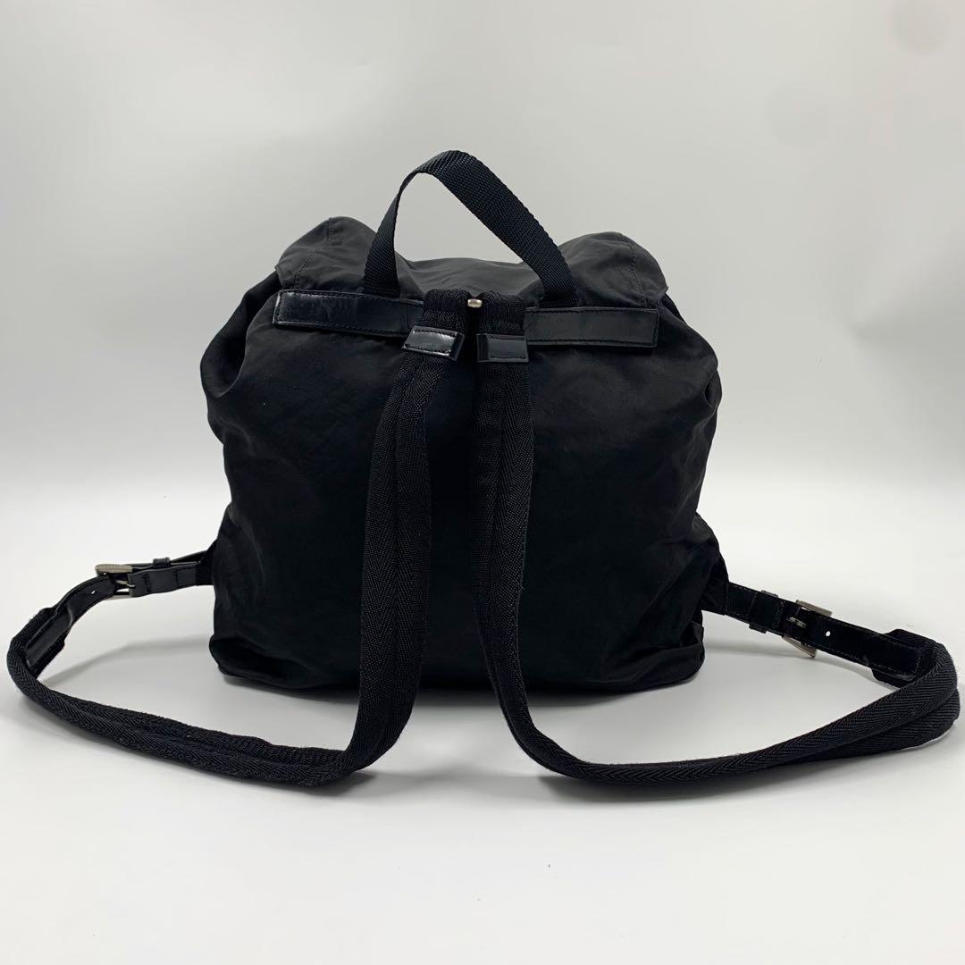 【✨極美品✨】プラダ バックパック 三角ロゴ 巾着 ナイロン ブラック 付属品付