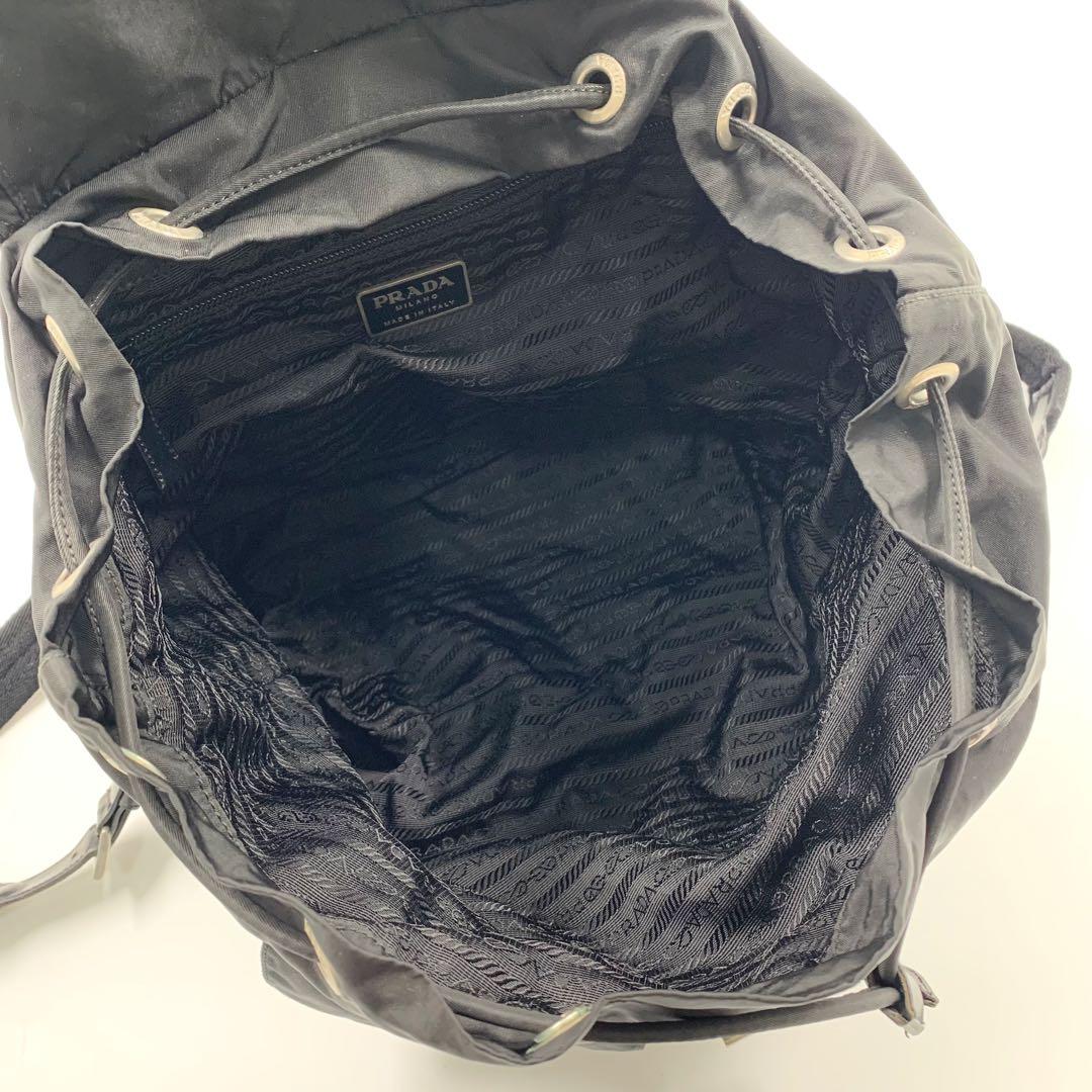 【✨極美品✨】プラダ バックパック 三角ロゴ 巾着 ナイロン ブラック 付属品付