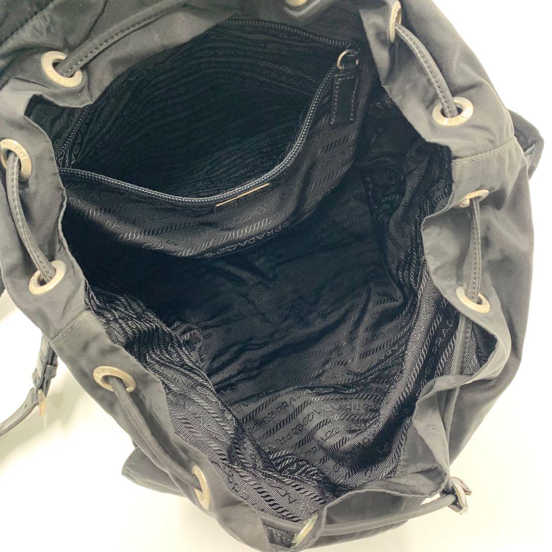 【✨極美品✨】プラダ バックパック 三角ロゴ 巾着 ナイロン ブラック 付属品付