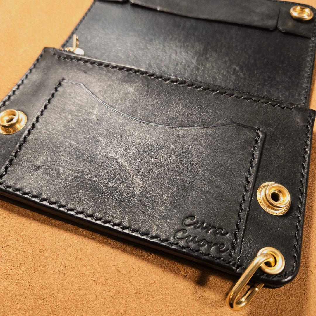 242ミドル トラッカーウォレット イタリアンレザーMARGOT【ブラック