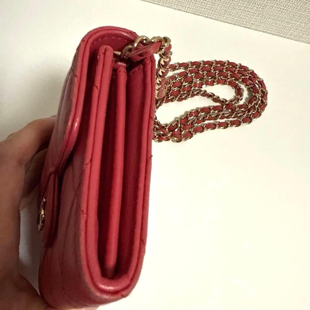 正規品 CHANEL ラムスキン チェーンクラッチ ミニポシェット