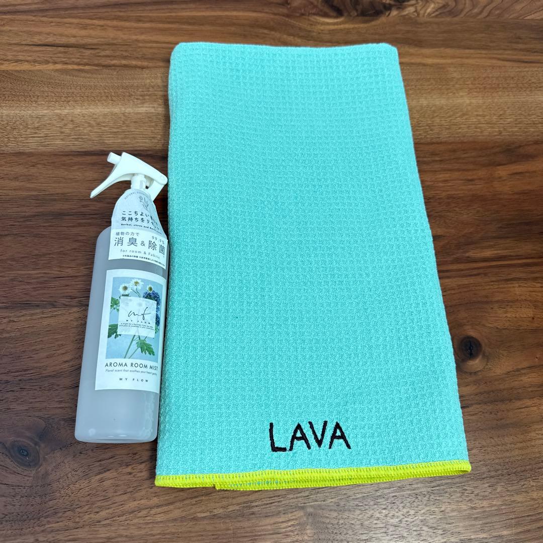 LAVA ヨガマット ヨガタオル 滑り止め付き 消臭除菌スプレーセット