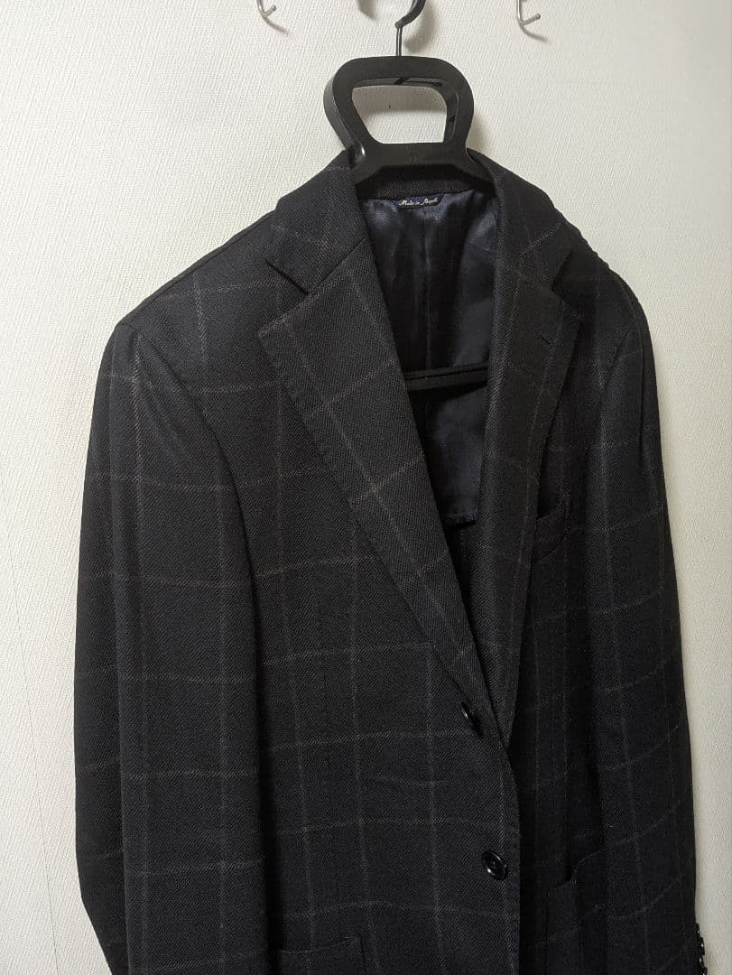 Gabo ガボ ナポリ製 ウィンドウペン ジャケット 48 本切羽 手縫い