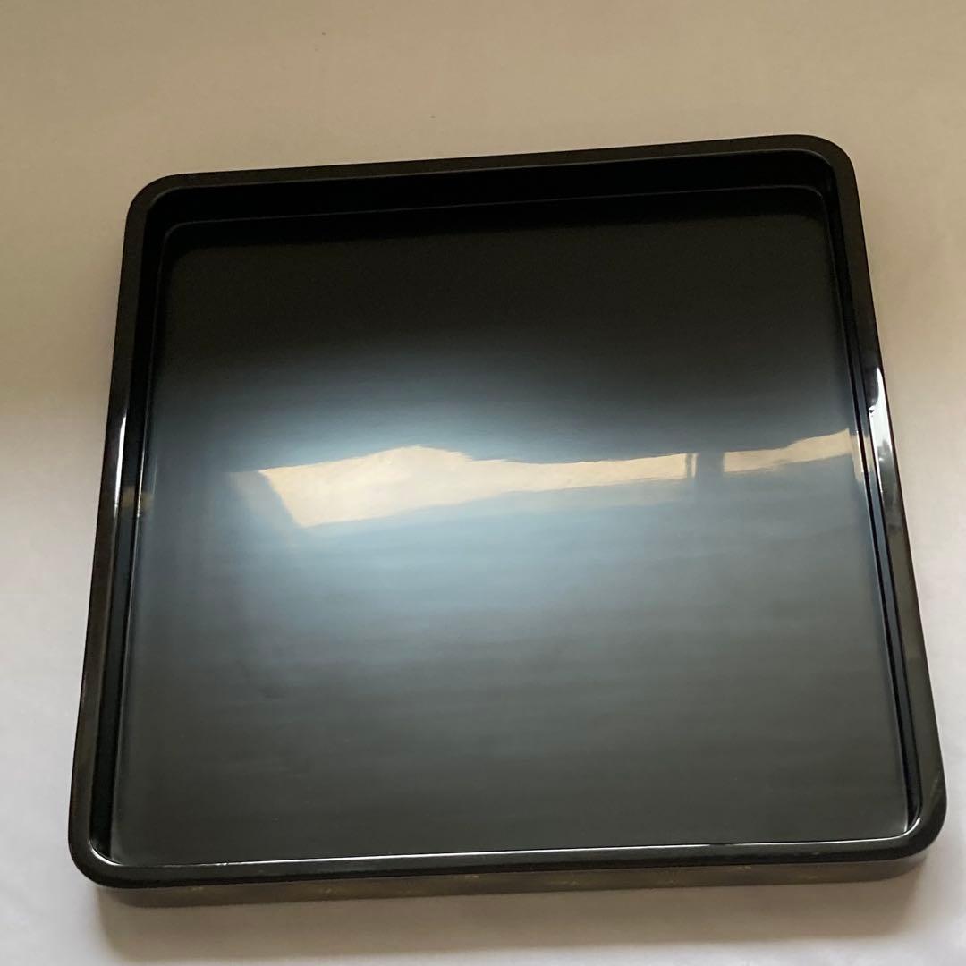 【未使用】輪島塗　唐松蒔絵　三段重　台付き