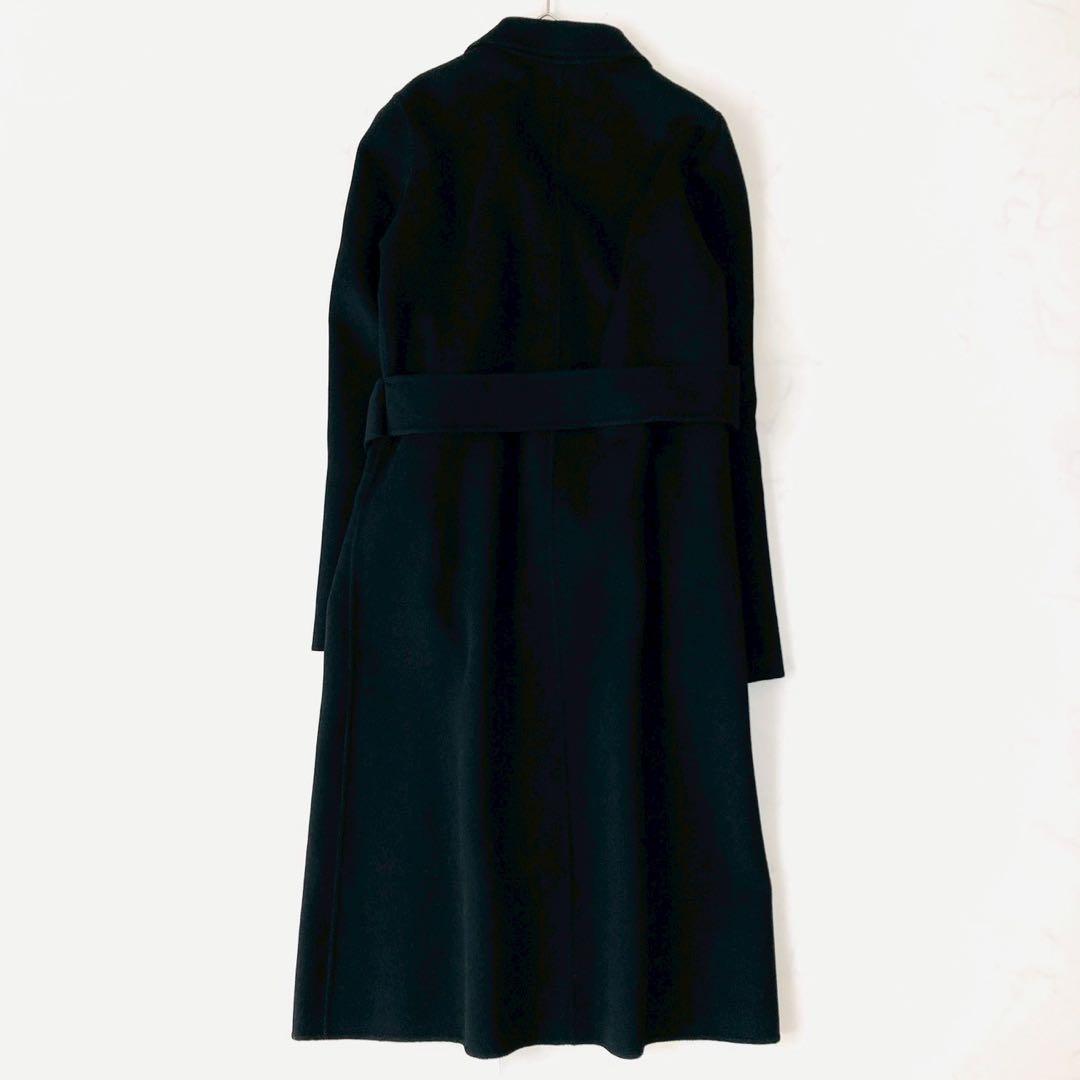 ドゥロワー ダブルフェイス カシミヤ リバーコート ベルテッド ロング