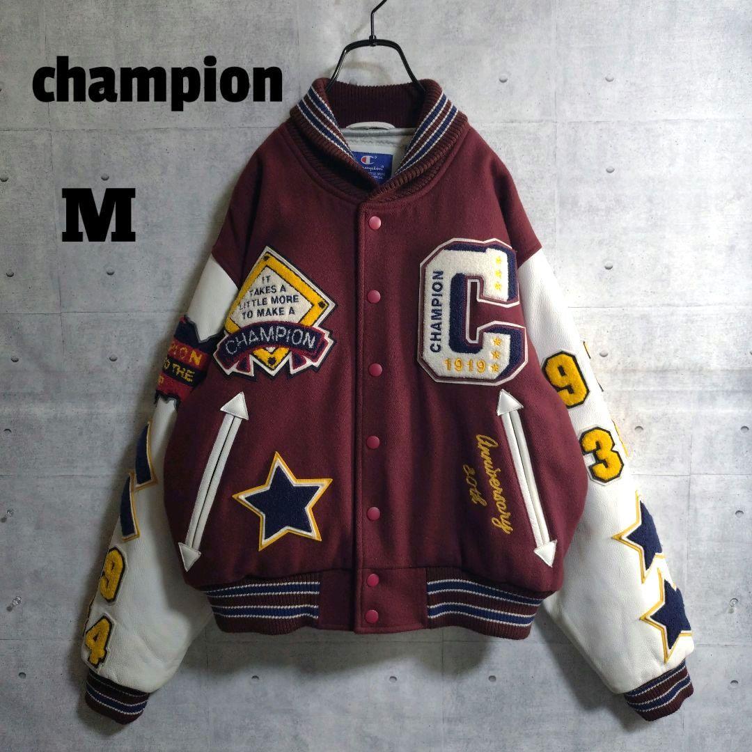 チャンピオン☆80周年記念モデル パイルロゴ 総刺繍 スタジャン