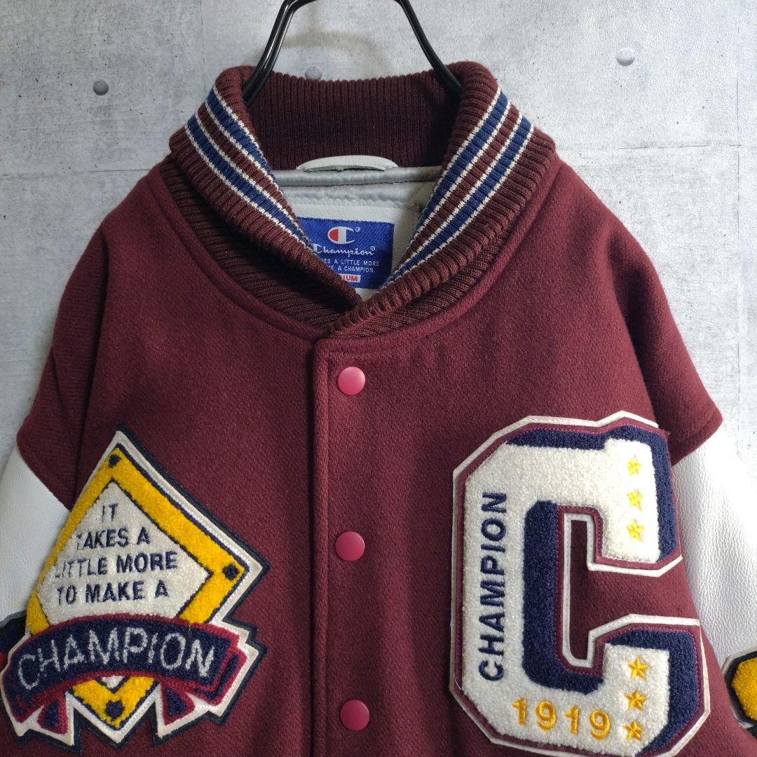 チャンピオン☆80周年記念モデル パイルロゴ 総刺繍 スタジャン