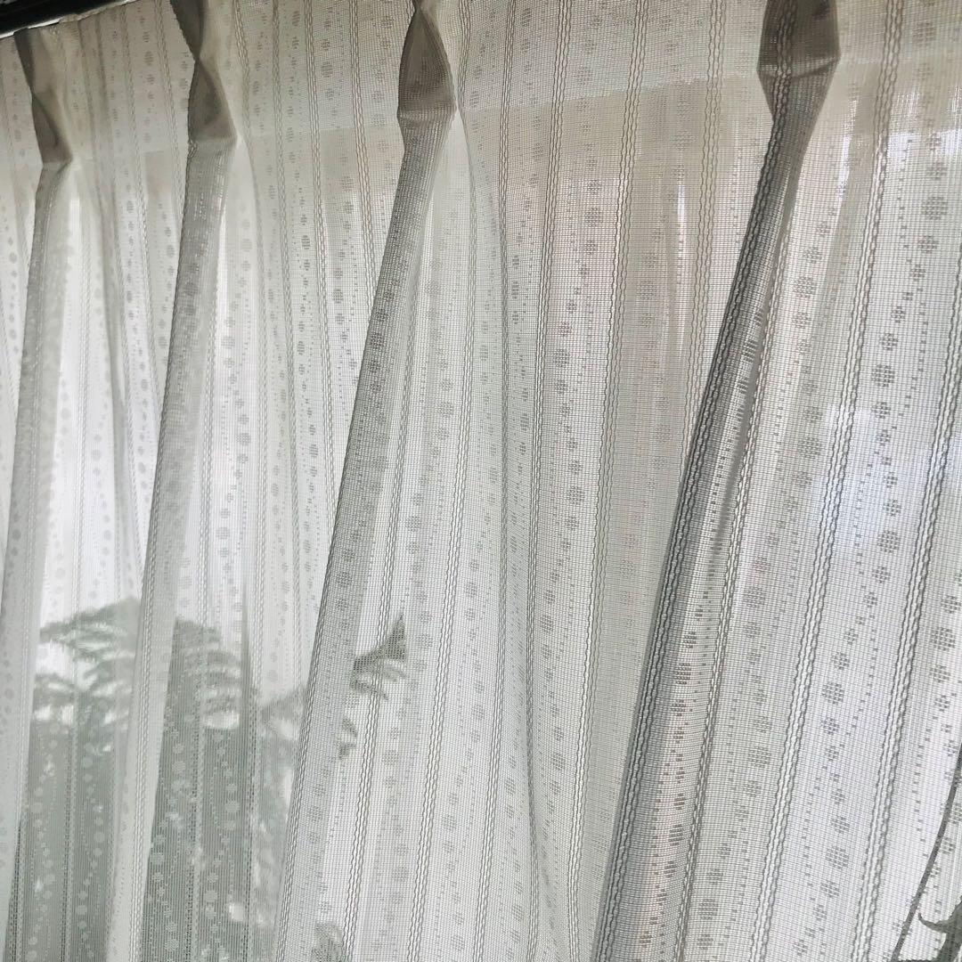 レースカーテン　ホワイト　幅200cm×丈218cm2枚