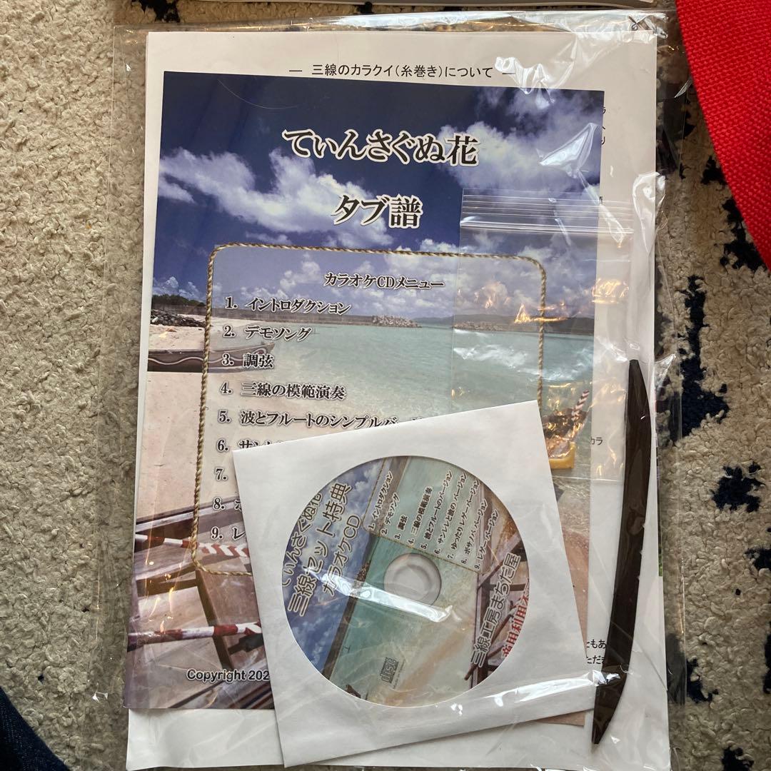 沖縄三線入門セット ケース.本.DVD付き