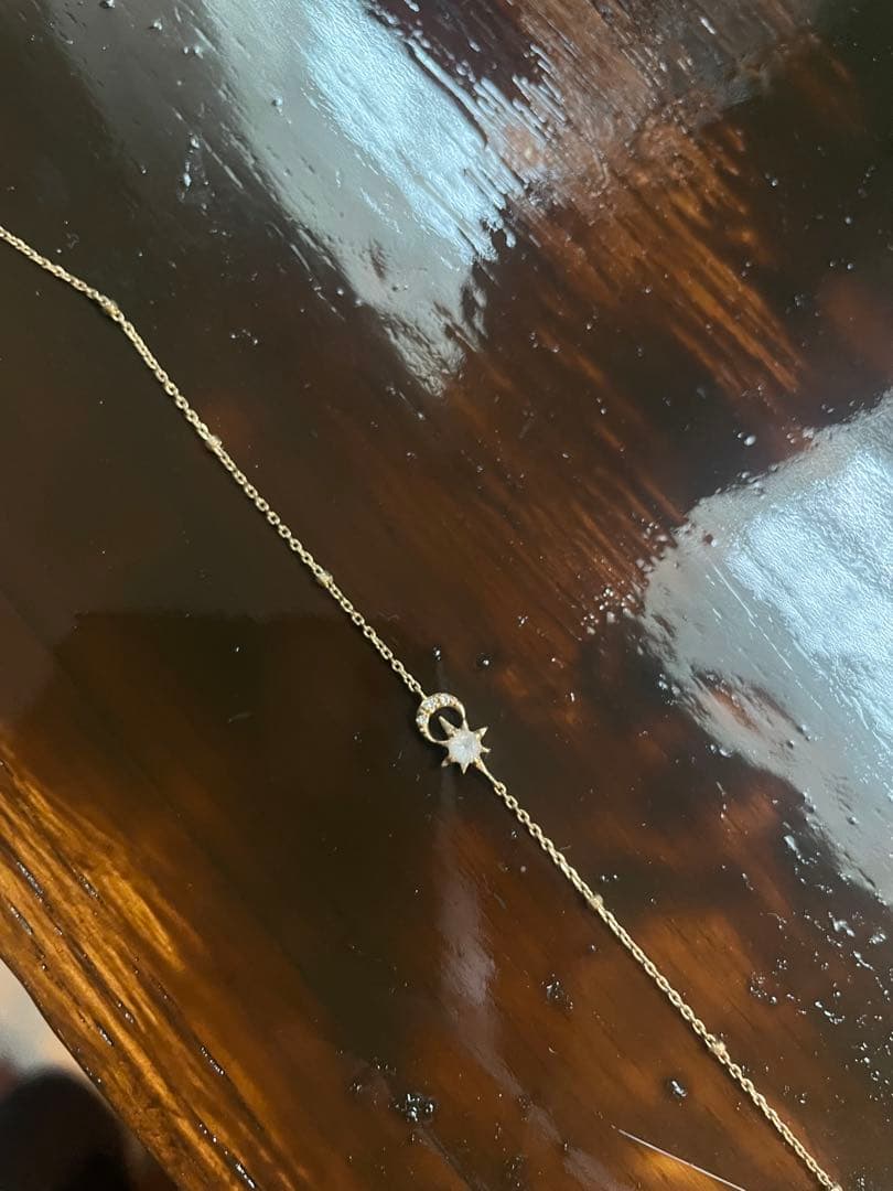 10K星と月モチーフ ゴールドブレスレット