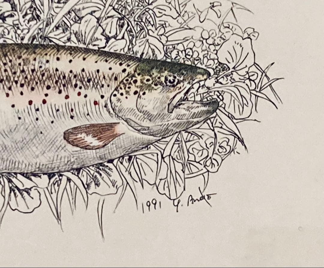 AHPL】安藤吉彦氏ニジマス絵画ハンドメイド激レア Y.Ando ルアー