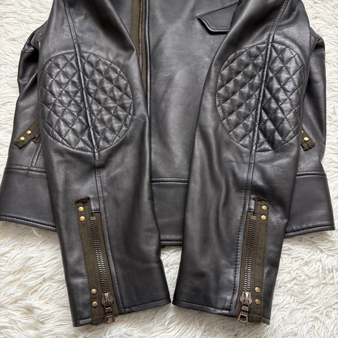 Paul Smith ポールスミス ライダースジャケット キルティング 羊革 黒