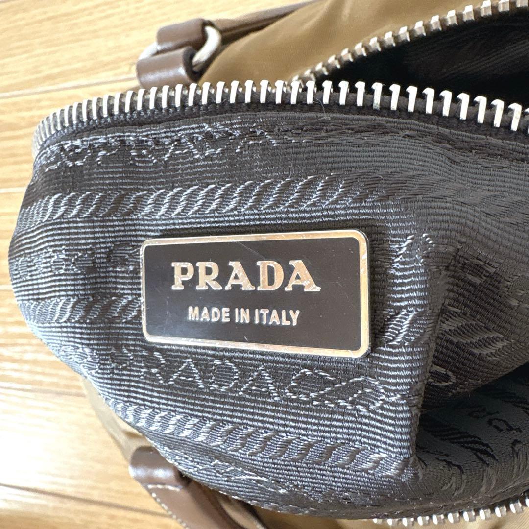 訳あり・良品】PRADA ミニボストンバック ミニバッグ カーキ ブラウン