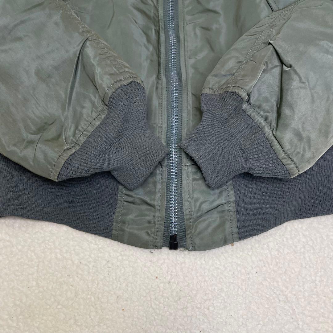 90s USA製 ALPHA アルファ MA-1 フライトジャケット L カーキ