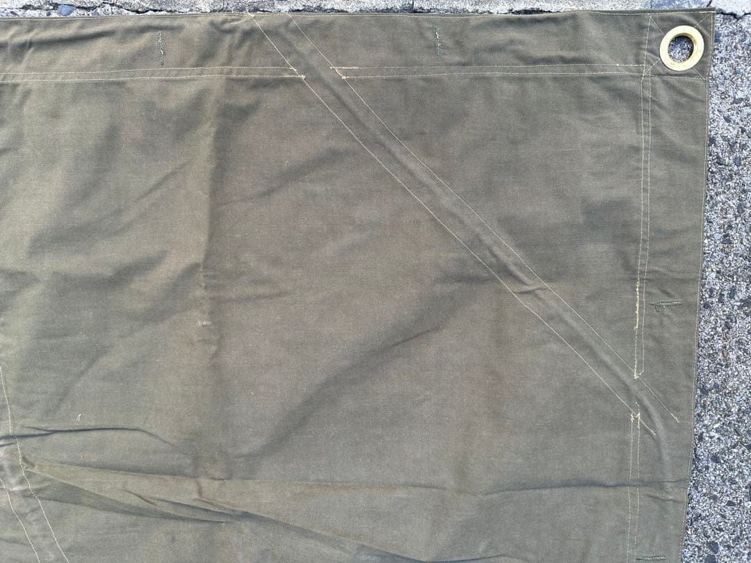 希少 新品 ルーマニア軍幕 パップテント シート タープ コットン ツーリング