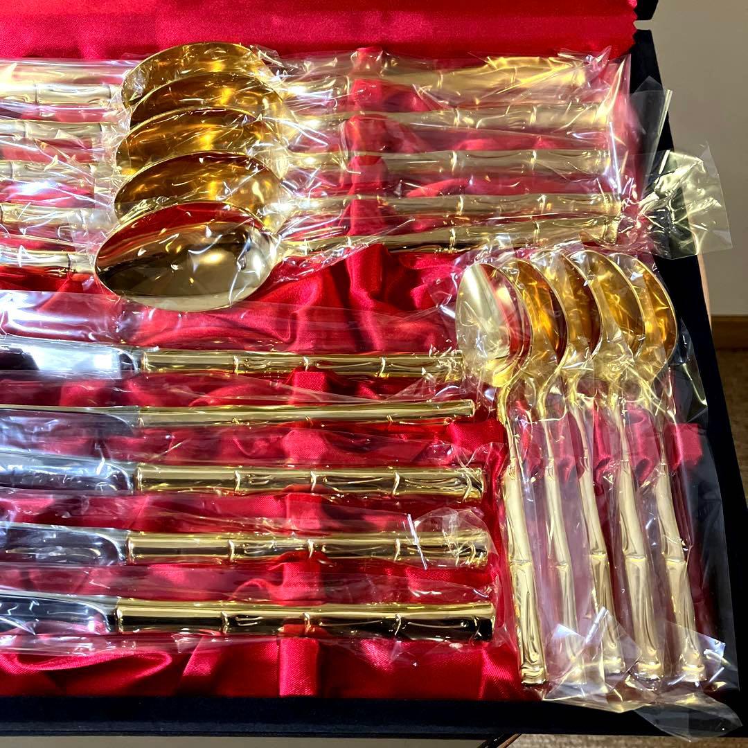 食楽工房 バンブーディナーセット25PC(金メッキ仕上) カトラリーセット