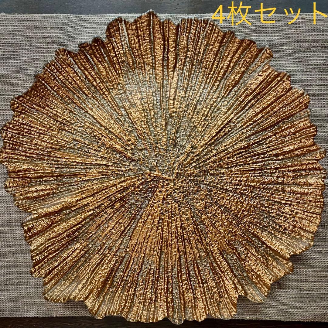 Nachtmannガラス ディナー皿 チャージャープレート33ｃｍ ４枚　希少