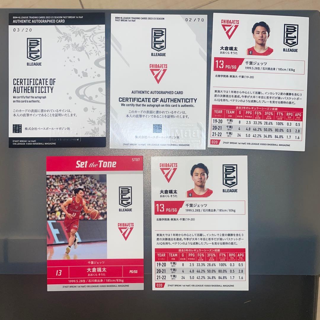 大倉颯太 BBM 直筆サイン アルバルク東京 千葉ジェッツ