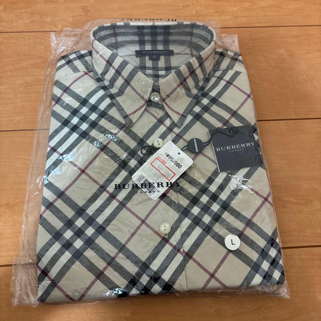 未開封品 BURBERRY チェック柄 長袖シャツ L - メルカリ