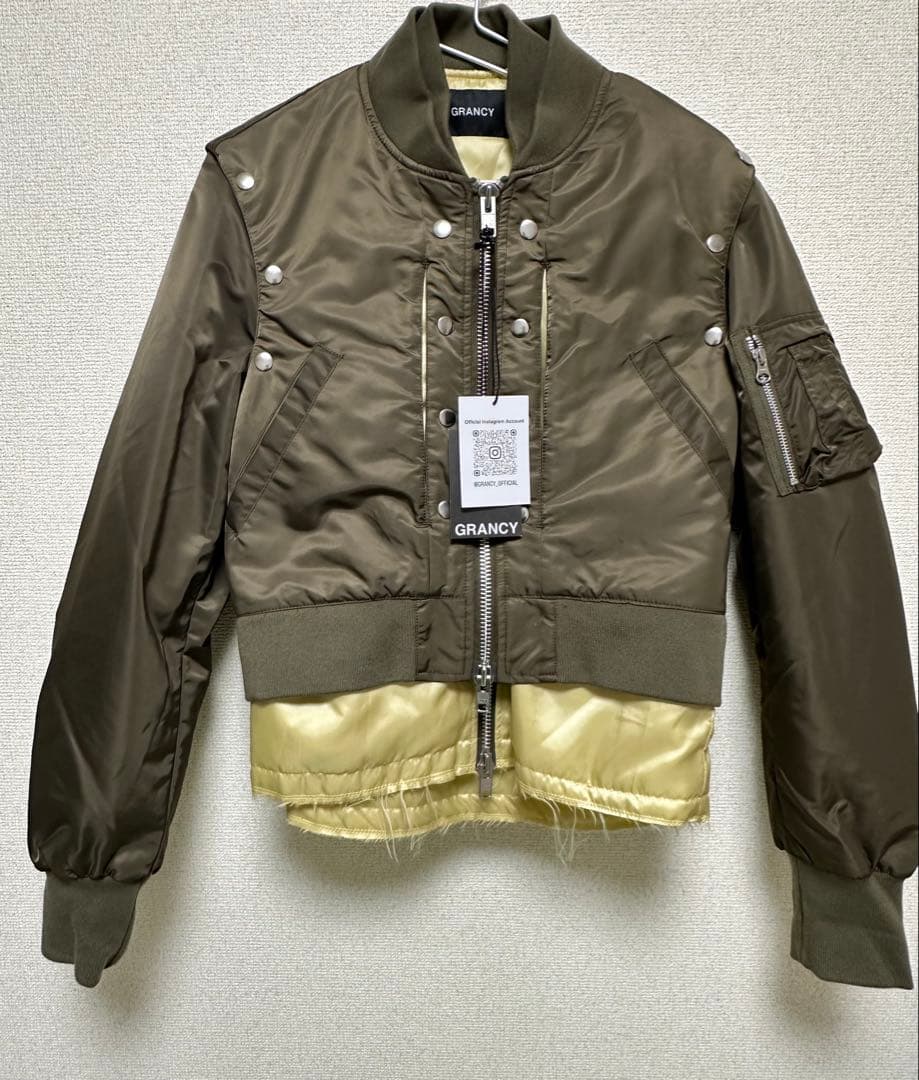 完売品】GRANCY ボリュームレイヤードデザイン ma1 カーキ Mサイズ
