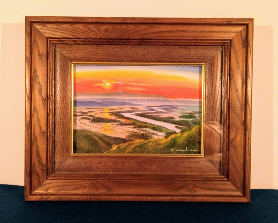 中島晃次「阿賀野川」油彩 画：サムホール サイズ