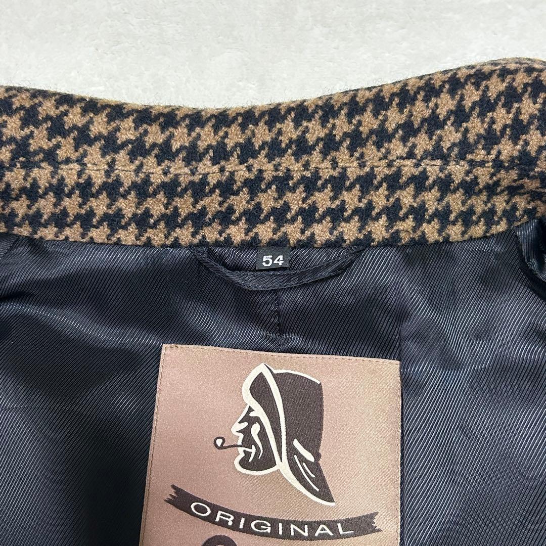 美品 希少 シーラップ ハウンドトゥース ステンカラーコート54バルカラーコート