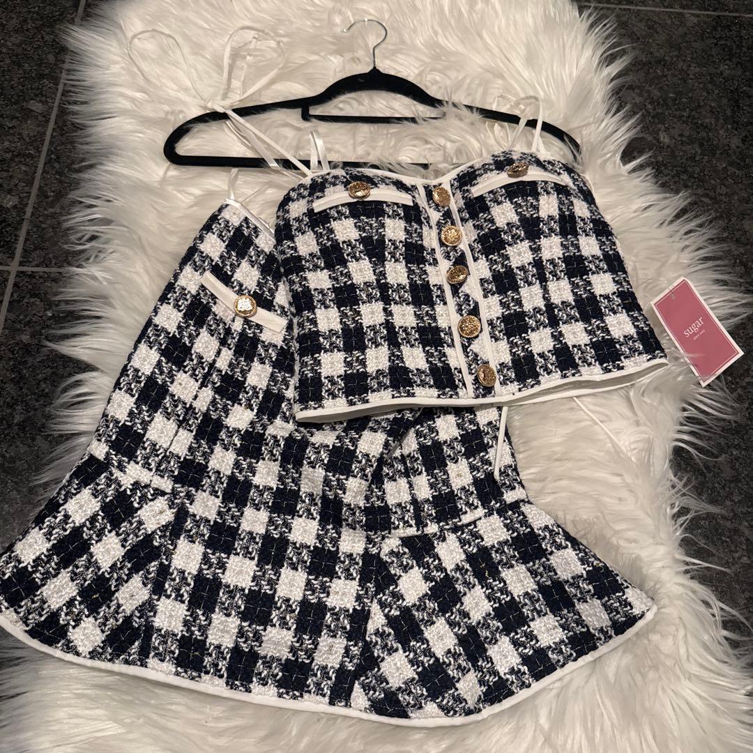 新品未使用♡ローブドフルール　ネイビー　ギンガムチェック　ドレス　S