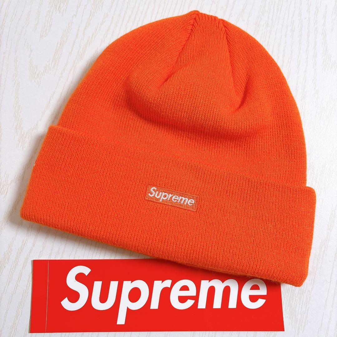 Supreme NEW ERA ニット帽　ビーニー　スクリプトロゴ　オレンジ　橙