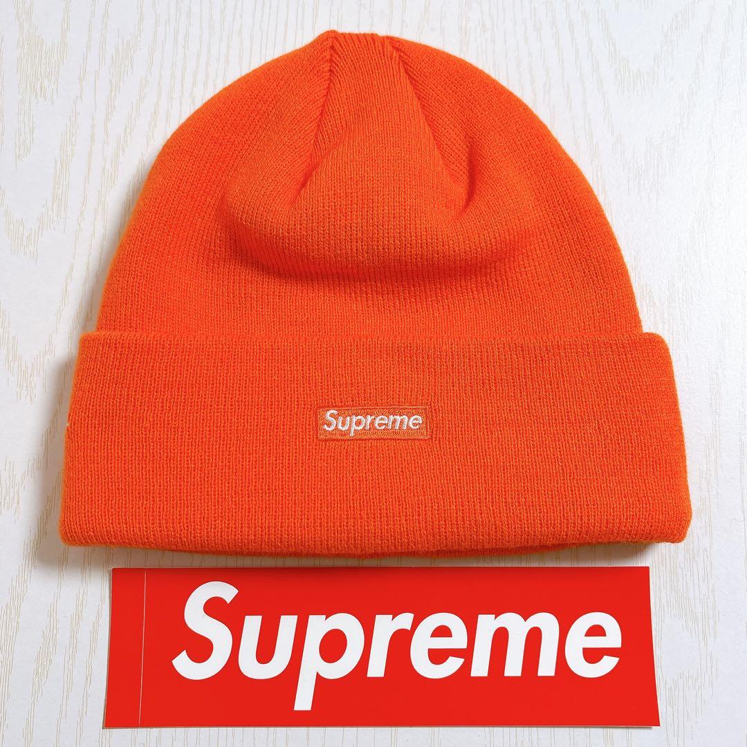 Supreme NEW ERA ニット帽　ビーニー　スクリプトロゴ　オレンジ　橙