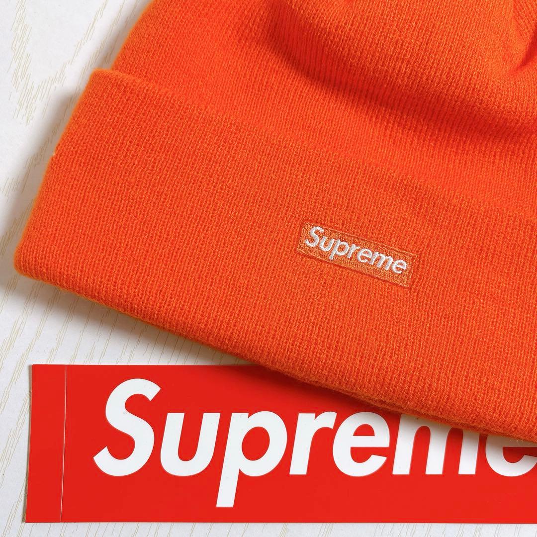 Supreme NEW ERA ニット帽　ビーニー　スクリプトロゴ　オレンジ　橙