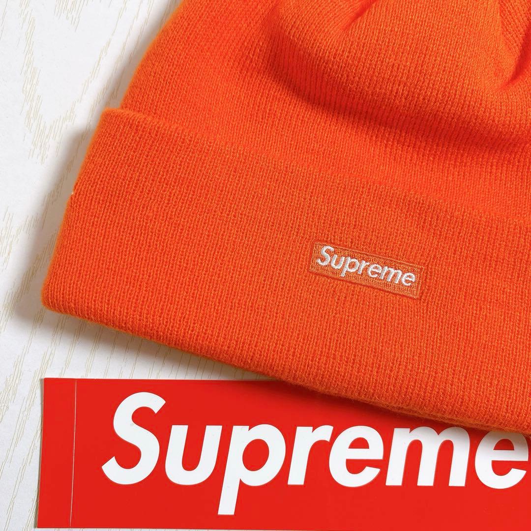 Supreme NEW ERA ニット帽　ビーニー　スクリプトロゴ　オレンジ　橙